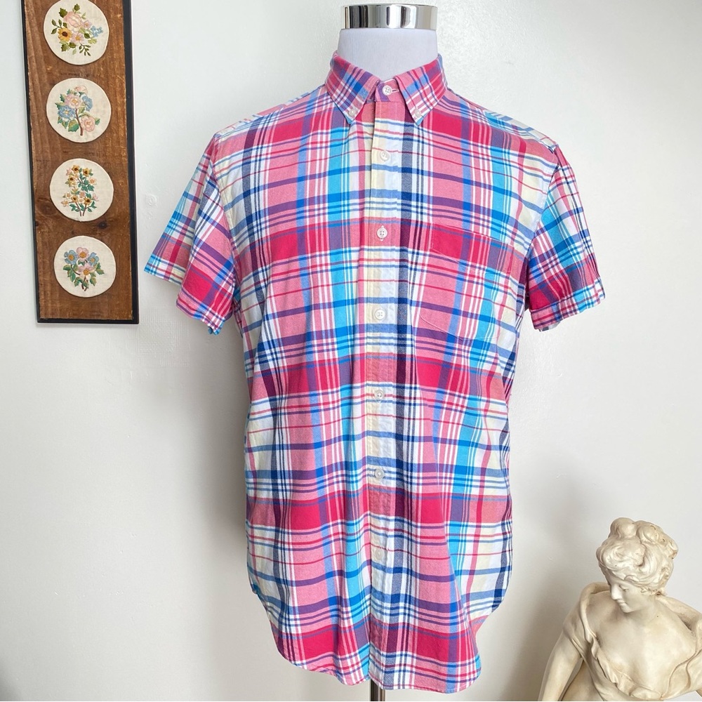 J Crew Plaid Oxford Button Up Shirt
